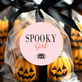 Cute Spooky Girl Family Halloween Spider Runt Klistermärke
