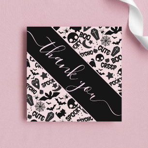 Cute & Spooky Girly Halloween Boo Tack Creepy Fyrkantigt Visitkort