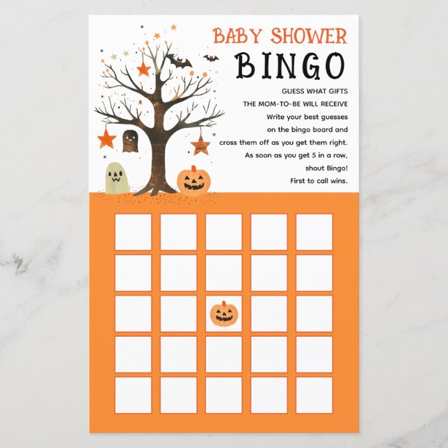Cute & Spooky Halloween Baby Shower Bingo Game (Framsida)