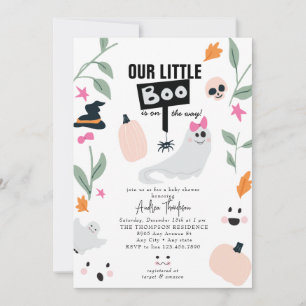 Cute Spooky   Halloween Baby Shower Inbjudningar