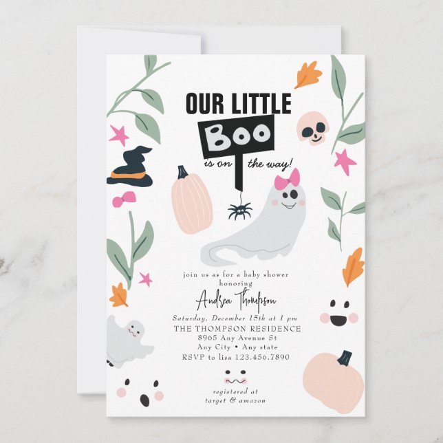 Cute Spooky | Halloween Baby Shower Inbjudningar (Framsida)
