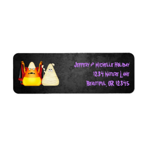 Cute Spooky Halloween Candy corn Adressetiketter Returadress Etikett