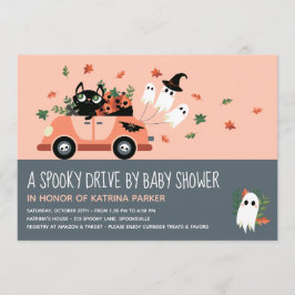Cute Spooky Halloween Drive by Baby Shower Inbjudningar