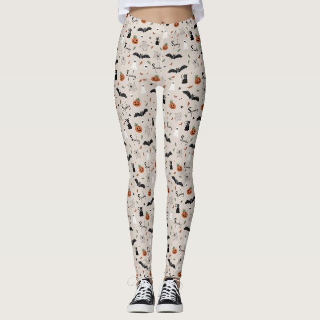 Cute Spooky Halloween Fall Leggings (Framsida)