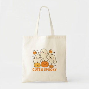 Cute & Spooky Halloween Ghost Tote Bag for Treats Tygkasse