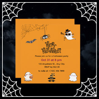 Cute & Spooky Halloween Inbjudningar