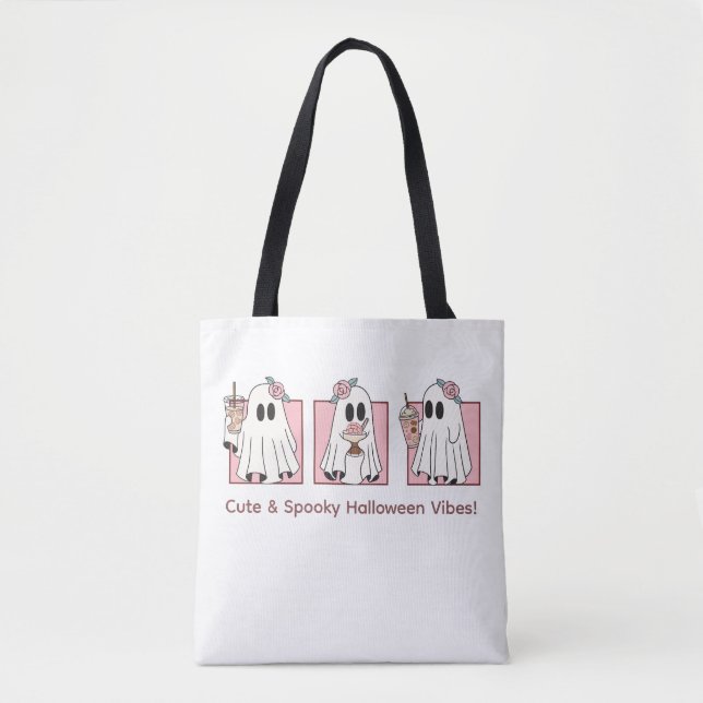 Cute & Spooky Halloween Jumbo Tote - Kawaii Tygkasse (Framsida)