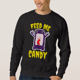 Cute Spooky Halloween Monster Screaming Matar mig Lång Ärmad Tröja