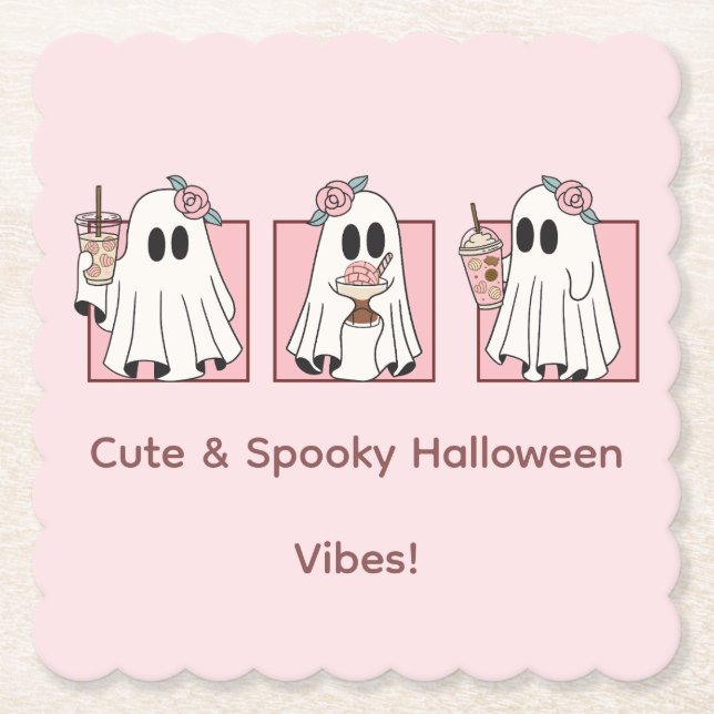 Cute & Spooky Halloween Papper Underlägg - Kawaii  (Framsida)