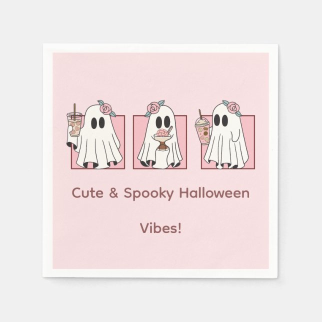 Cute & Spooky Halloween Pappra Napkins Kawaii Pary Pappersservett (Framsidan)