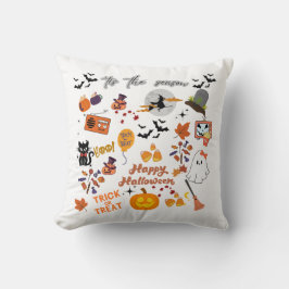 Cute & Spooky Halloween Stickers Kudde