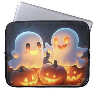 Cute Spooky Halloween Tecknad Spöken Glowing Pumpk Laptop Fodral