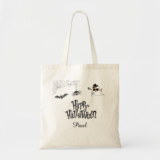 Cute & Spooky Halloween Tote Bag Tygkasse (Framsidan)