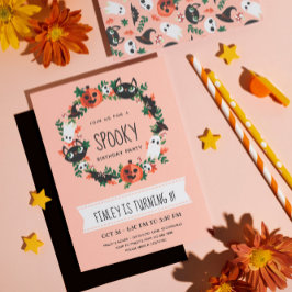 Cute Spooky Halloween Wandan Barns födelsedag Inbjudningar
