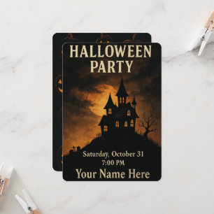 Cute Spooky Haunted House - Halloween-inbjudan Inbjudningar