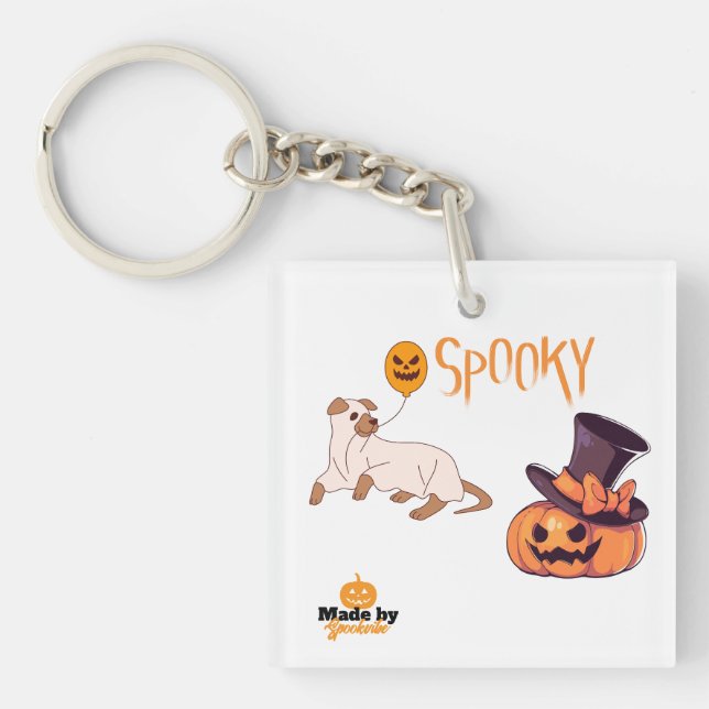 Cute Spooky Hund Ghost & Pumpkin Halloween Design  (Framsidan)