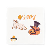 Cute Spooky Hund Ghost & Pumpkin Halloween Design 