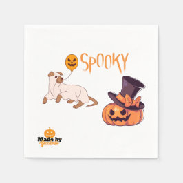 Cute Spooky Hund Ghost & Pumpkin Halloween Design  Pappersservett