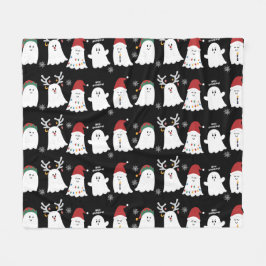 Cute Spooky jul Ghost Fleece Blanket
