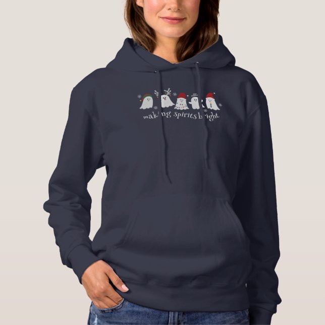 Cute Spooky jul Spöken Sweatshirt T Shirt (Framsida)