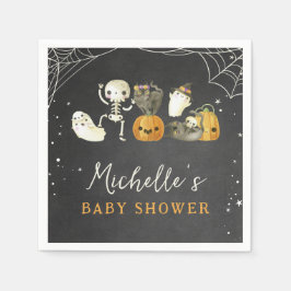 Cute Spooky Little Boo Halloween Baby Shower Pappersservett
