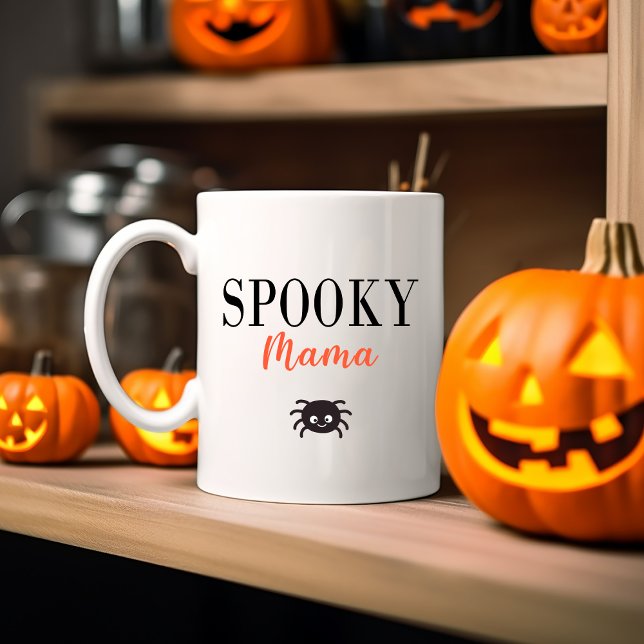Cute Spooky Mamma Family Halloween Spider Två-Tonad Mugg (Skapare uppladdad)
