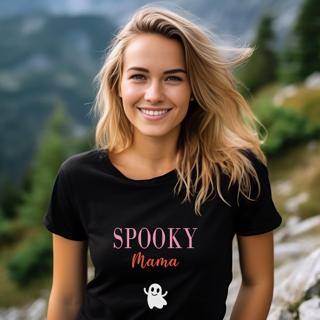 Cute Spooky Mamma Halloween Ghost Mörk Färg T Shirt (Skapare uppladdad)