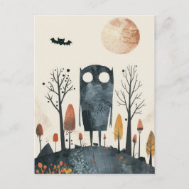 Cute & Spooky Monster Whimsical Halloween Vykort