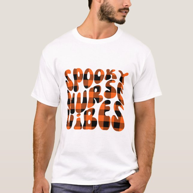 Cute Spooky Nurse Halloween T Shirt (Framsida)