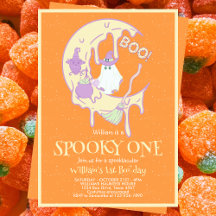 Cute Spooky One Ghost Måne Halloween 1:a födelseda