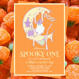 Cute Spooky One Ghost Måne Halloween 1:a födelseda