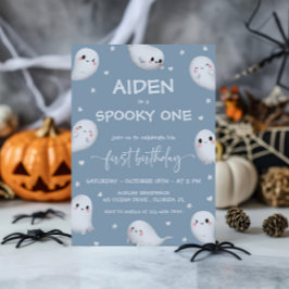 Cute Spooky One Halloween Boy 1st Birthday Inbjudningar