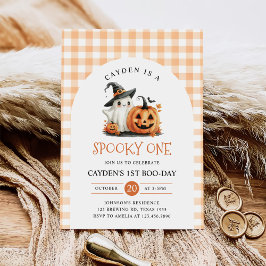 Cute Spooky One Halloween Ghost 1 Birthday Inbjudningar