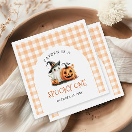 Cute Spooky One Halloween Ghost 1 Birthday Pappersservett
