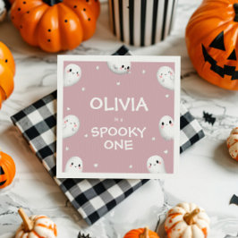 Cute Spooky One Halloween Girl 1st Birthday Pappersservett