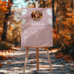Cute Spooky One Halloween Milestone-tecken Poster