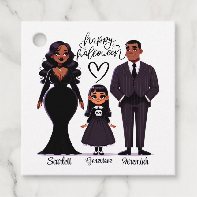 Cute & Spooky Personlig Family Halloween Gåvor Etiketter (Framsida)
