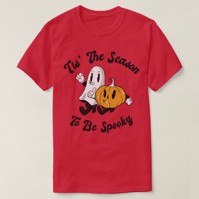 Cute Spooky Pumpkin Ghost Halloween Season T Shirt (Design framsida)