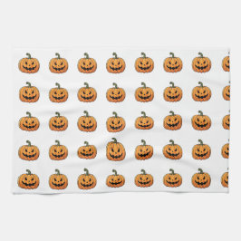 Cute Spooky Pumpkins Mönster Halloween Kökshandduk