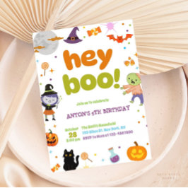 Cute Spooky & Roligt Halloween Birthday Inbjudningar