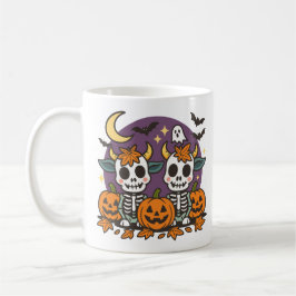 Cute Spooky Skeleton Cows with Classic Mug, 11 oz Kaffemugg
