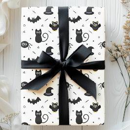 Cute Spooky Spiders, Fladdermus & Cats Halloween Presentpapper