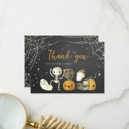 Cute Spooky Spöken Cats Halloween Fall Baby Shower Tack Kort