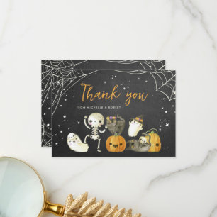 Cute Spooky Spöken Cats Halloween Fall Baby Shower Tack Kort
