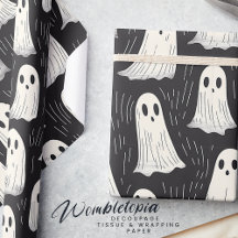 Cute Spooky Vintage Spöken Black & White Halloween