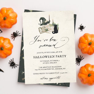 Cute Spooky Watercolor Calligraphy Halloween fest Inbjudningar