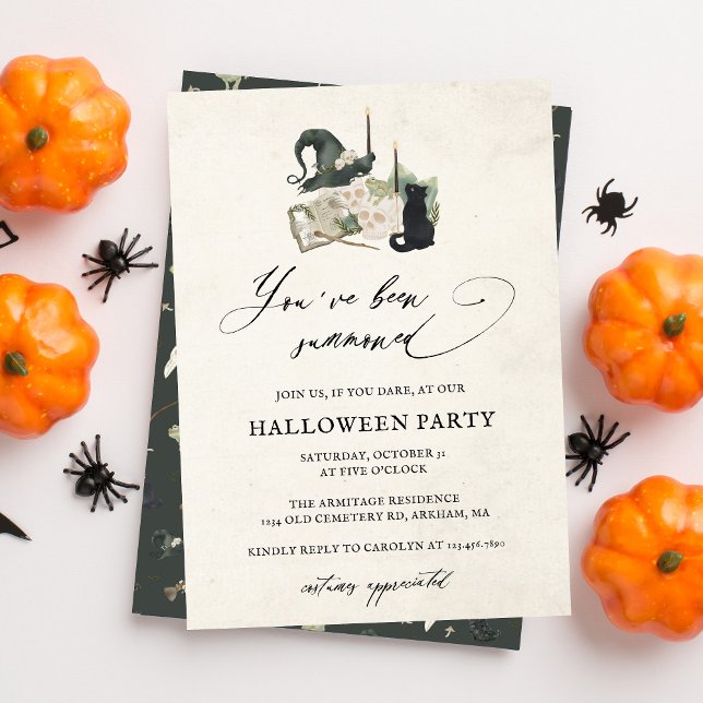 Cute Spooky Watercolor Calligraphy Halloween fest Inbjudningar (Skapare uppladdad)