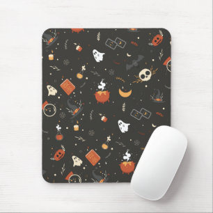 Cute Spooky Whimsical Halloween Mönster-bakgrund Musmatta