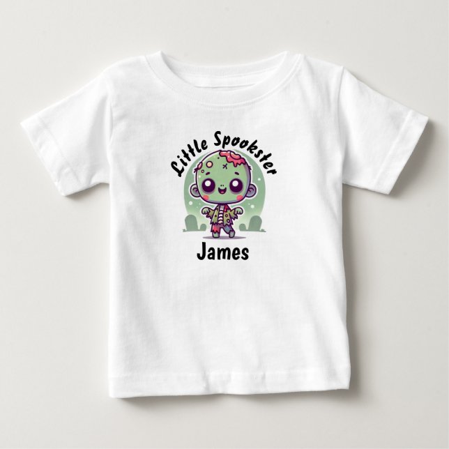Cute, Spooky Zombie, eget namn, Halloween T Shirt (Framsida)