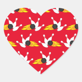 Cute Sports Bowling Barns födelsedag Party Hjärtformat Klistermärke